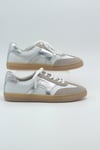 MASİSMASİS JERYA HAKİKİ DERİ BEYAZ BEJ GÜMÜŞ VİZON SNEAKER