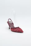 MASİSMASİS META BORDO İŞLEME ABİYE STİLETTO