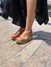 MASİSMASİS PURE TABA HAKİKİ DERİ DOLGU SANDALET