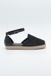 MASİSMASİS RİSA SİYAH ÖRGÜ ESPADRİL SANDALET