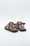 MASİSMASİS STAP HAKİKİ DERİ KAHVE SANDALET