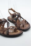MASİSMASİS STAP HAKİKİ DERİ KAHVE SANDALET