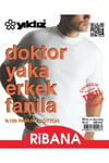 YILDIZ Erkek Doktor Yaka Ribana Fanila 56 BEYAZ