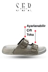 SERMODA , Kadın Terlik & Sandalet Modelleri ve Fiyatları | Sermoda , Çift Toka Kadın Terlik - Rahat ve Esnek Tabanlı Ayarlanabilir Bantlı Kadın Terlik Gümüş