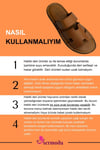 SERMODA , Slippers , Hakiki Deri Erkek Terlik - Yumuşak Kalın Tabanlı Hakiki Cırtlı Deri Erkek Terlik Taba