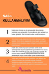 SERMODA , Slippers , Hakiki Deri Erkek Terlik - Yumuşak Kalın Tabanlı Hakiki Cırtlı Deri Erkek Terlik Şırıngıl Siyah