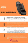 SERMODA , Slippers , Hakiki Deri Erkek Terlik - Yumuşak Kalın Taban Tabanlı Hakiki Deri Erkek Terlik YC Siyah