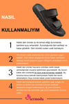 SERMODA , Slippers , Hakiki Deri Erkek Terlik - Yumuşak Kalın Taban Tabanlı Hakiki Deri Erkek Terlik C Siyah