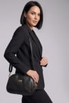 SERMODA , ÇANTA , Kadın Çanta - Üç Gözlü Omuz Askılı Kaliteli Kadın Çanta Siyah