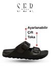 SERMODA , Kadın Terlik & Sandalet Modelleri ve Fiyatları | Sermoda , Kadın Terlik  – Esnek Anatomik Tabanlı Ayarlanabilir Çift Tokalı Kadın Terlik Siyah