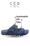 SERMODA , Kadın Terlik & Sandalet Modelleri ve Fiyatları | Sermoda , Kadın Terlik  – Esnek Anatomik Tabanlı Ayarlanabilir Çift Tokalı Kadın Terlik Mavi