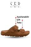 SERMODA , Kadın Terlik & Sandalet Modelleri ve Fiyatları | Sermoda , Kadın Terlik  – Esnek Anatomik Tabanlı Ayarlanabilir Çift Tokalı Kadın Terlik Taba