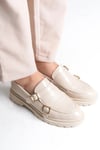 SERMODA , Günlük Ayakkabı , Loafer Kadın Ayakkabı - Makosen Tokalı Casual Günlük Kadın Ayakkabı Ten Rugan