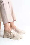SERMODA , Günlük Ayakkabı , Loafer Kadın Ayakkabı - Makosen Tokalı Casual Günlük Kadın Ayakkabı Ten Rugan