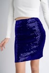 SERMODA , Etek , Sermoda 47 cm Pullu Mini Etek Parti Düğün Gece Mini Etek Saks Mavi