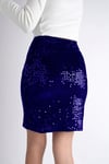 SERMODA , Etek , Sermoda 47 cm Pullu Mini Etek Parti Düğün Gece Mini Etek Saks Mavi