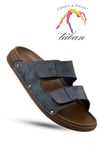 SERMODA , Slippers , Sermoda Deri Terlik - 3 lü Set Çift Cırtlı Ayarlanabilir Suni Deri Terlik