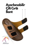 SERMODA , Slippers , Sermoda Erkek Terlik - Çift Cırtlı Ayarlanabilir Esnek Taban Deri Erkek Terlik C Taba