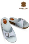SERMODA , Terlik , Sermoda Hakiki Deri Kadın Terlik - Halluks Valgus Destekli Jel Taban Kadın Terlik Bebe Mavi