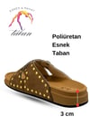 SERMODA , Kadın Terlik & Sandalet Modelleri ve Fiyatları | Sermoda , Troklu Kadın Terlik - Tokalı Troklu Rahat ve Esnek Taban Kadın Terlik Kahve