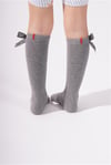 Katia&Bony Family Dizaltı Kurdeleli Çocuk Basic Çorap Gri