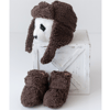 Mama-yoyo Bebek Teddy Patik ve Bere Seti Kahverengi