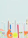Meri Meri - Blue Glitter Candles - Mavi Simli Mumlar