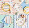 Meri Meri - Colourful Pattern Side Plates - Renkli Desenler Tabaklar - 8'li