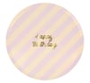 Meri Meri - Stripe Happy Birthday Dinner Plates - Çizgili Happy Birthday Tabaklar (L) (x8)