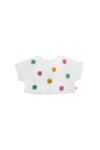 Miela Püsküllü Crop T-shirt - Beyaz