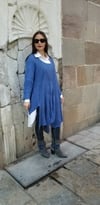 İndigo Mavi Meserize Tunik