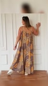 Patchwork İp Askılı Tulum Elbise 