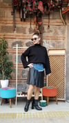 Siyah Deri Ve Kot Etek Anvelop Tarzı