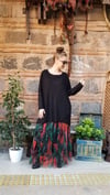 Siyah Parçalı Bluz (Triko Kumaş)