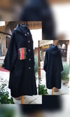 Siyah Yün Buklet Kaban (Oversize)