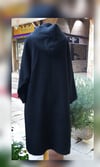 Siyah Yün Buklet Kaban (Oversize)