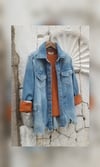 Taşlanmış Yıkamalı Mavi Oversize Kot Ceket