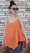 Turuncu Asimetrik Askılı Bluz