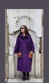 Yün Buklet Keçe İşlemeli Kaban (Oversize)