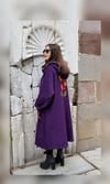 Yün Buklet Keçe İşlemeli Kaban (Oversize)
