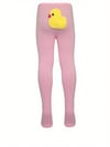 Bebek Poposu Civciv 3D Aksesuar Desenli Mikro Külotlu Çorap - Pembe