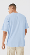1 Adet Erkek Açık Bebe Mavi Basic Düz Baskısız Oversize Salas Loose Fit T-shirt