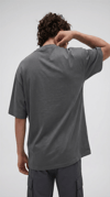 1 Adet Erkek Antrasit Melanj Basic Düz Baskısız Oversize Salas Loose Fit T-shirt