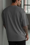 1 Adet Erkek Antrasit Melanj Basic Düz Baskısız Oversize Salas Loose Fit T-shirt