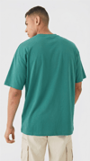 1 Adet Erkek Zümrüt Yeşil Basic Düz Baskısız Oversize Salas Loose Fit T-shirt