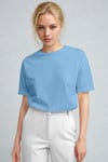 %100 Pamuk Nefes Alan Bisiklet Yaka Regular Fit Normal Kesim Baskisiz Basic T-Shirt