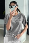 Arid Mountain Gri Oversize Salas Boyfriend Kadın T-Shirt