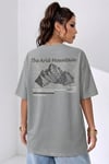 Arid Mountain Gri Oversize Salas Boyfriend Kadın T-Shirt