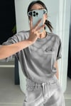 Arid Mountain Gri Oversize Salas Boyfriend Kadın T-Shirt