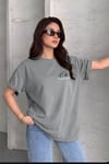 Arid Mountain Gri Oversize Salas Boyfriend Kadın T-Shirt